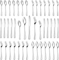 Mirror-polished stainless flatware style. The set is 30 pieces, 6 each of 5 types (photo is not a count)