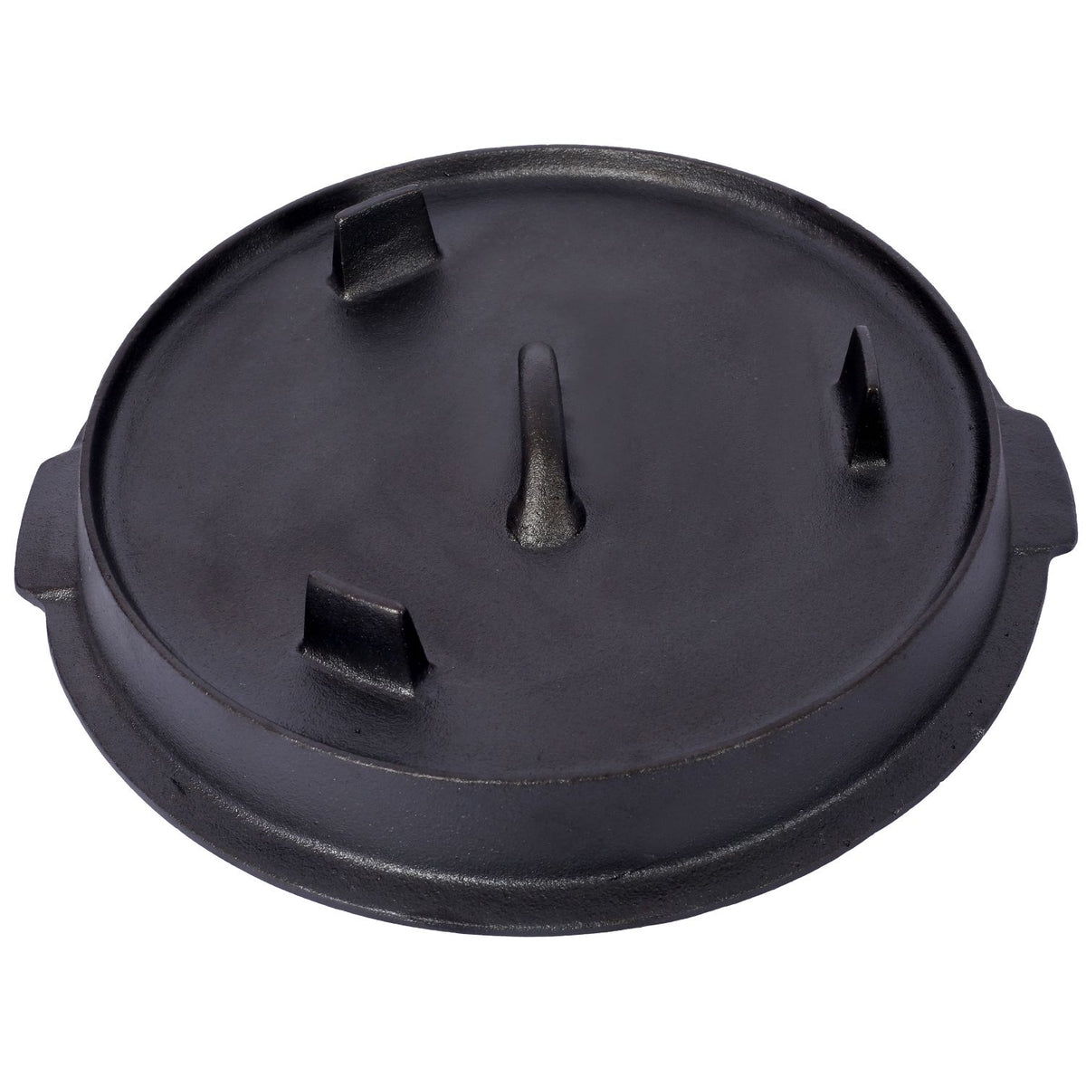 Cast iron skillet lid flipped over to use as a shallow pan